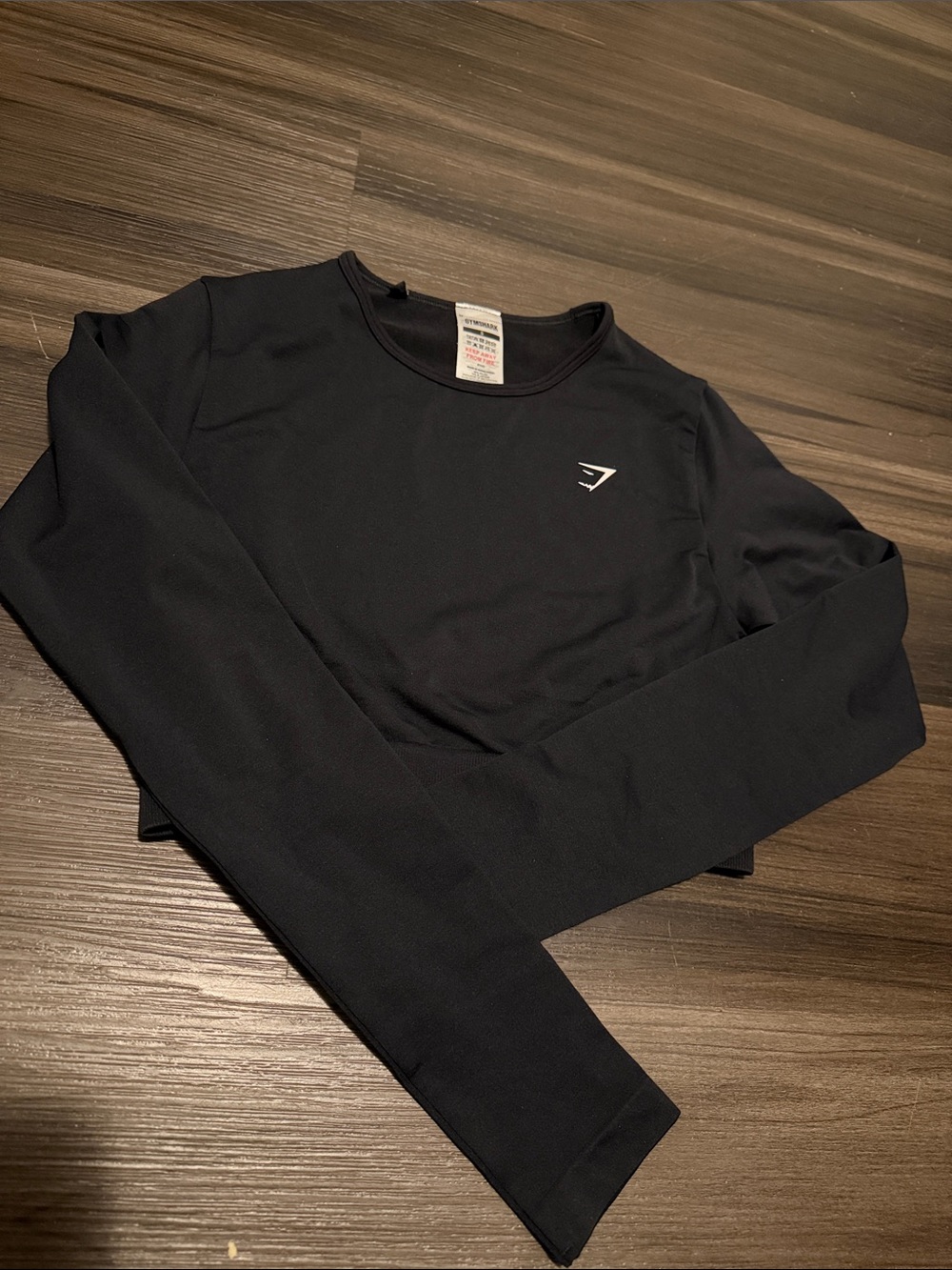 Gymshark Black Long-Sleeve Performance Crop